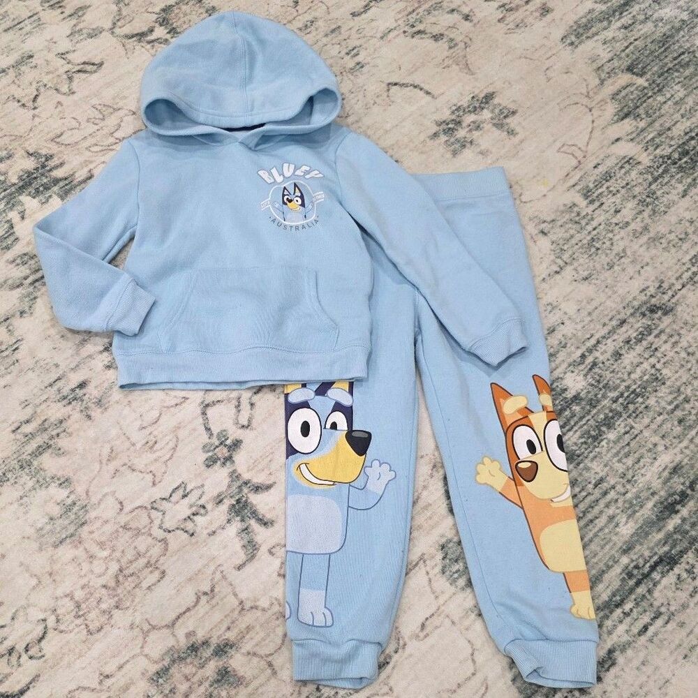Bluey Blue Graphic Fleece Hoodie and Joggers Set 5T